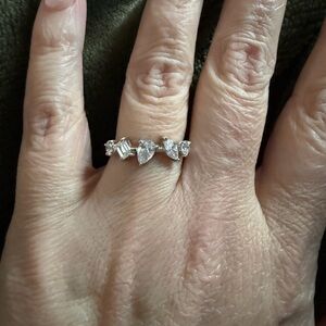 Multi Shaped Lab Created Diamonds 1 ctw 14k White Gold Women's Ring Size 7